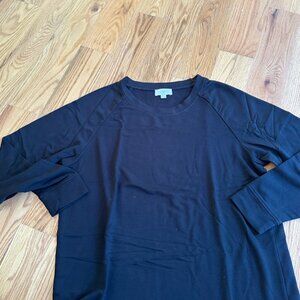 Loft size L crewneck fleece black pullover